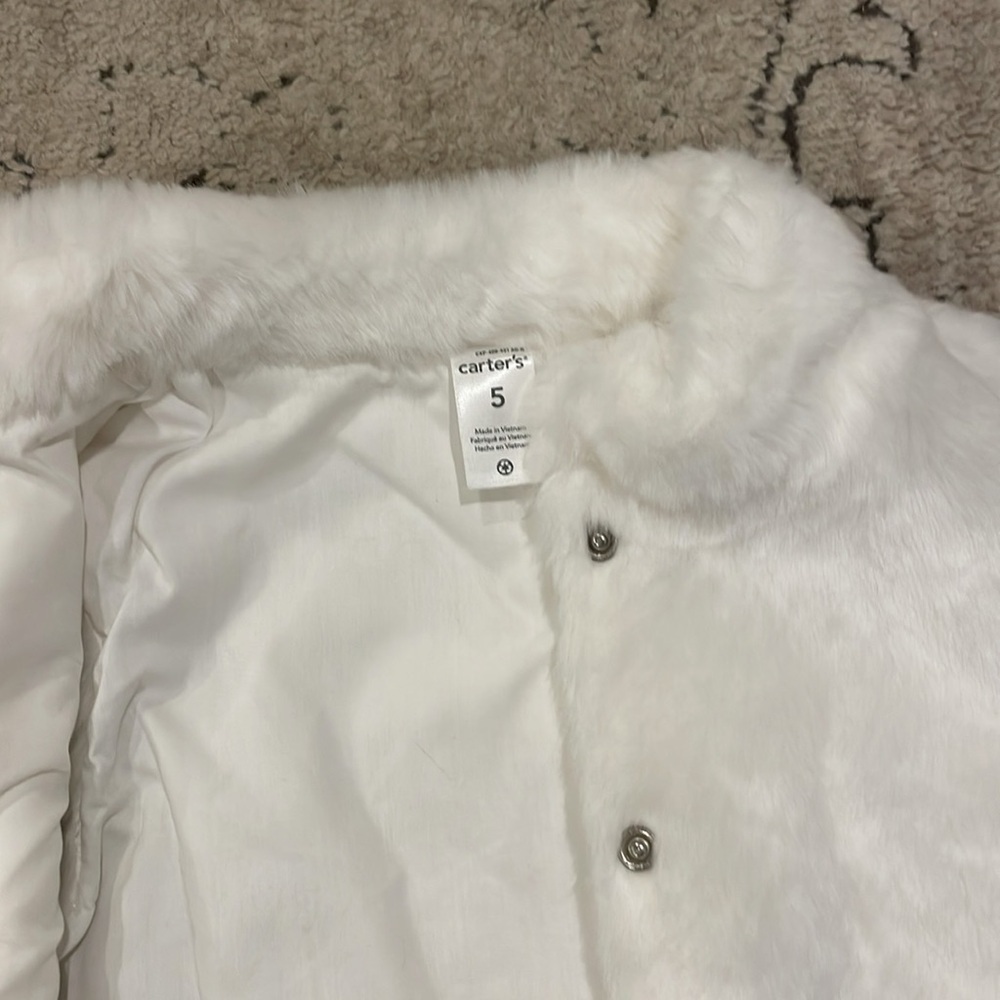Carter's White Furry Vest for Kids - Picture 6 of 8